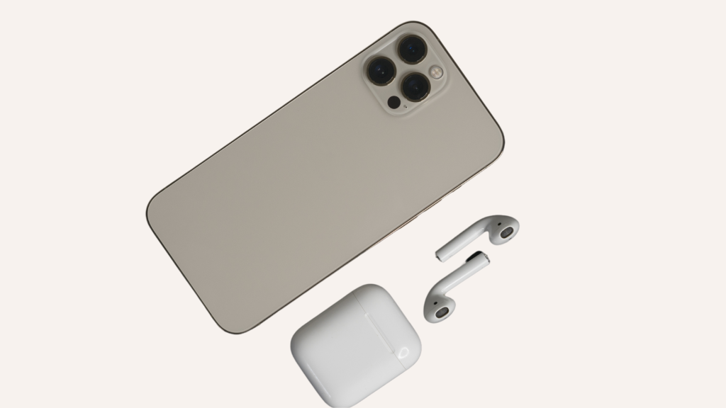 iPhone 13 with Apple AirPods