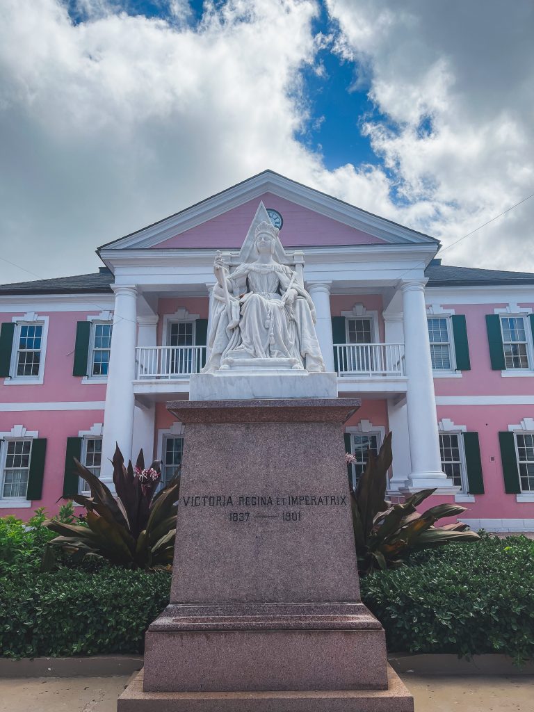 Statute of Queen Victoria in the downtown Nassau area, Bahamas