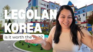 Background picture of Legoland Korea Resort, with words should we go to Legoland Korea.