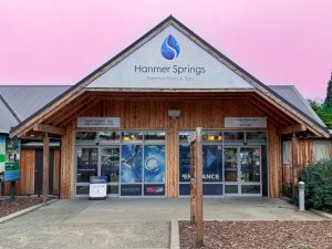 Entrance to Hanmer Springs Spa, Hamner Springs Spa is an excellent day trip from Christchurch.
