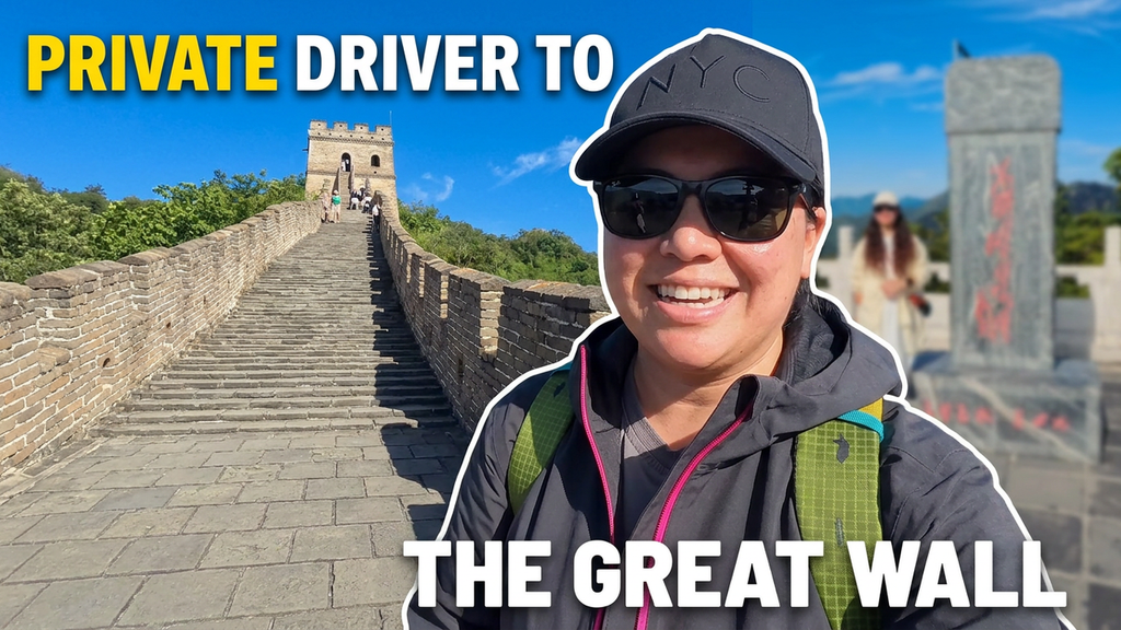 Nicola at the Mutianyu Great Wall, video thumbnail for our private driver day