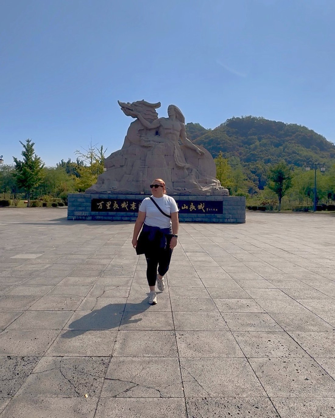 Hushan Great Wall dragon statue near Dandong, China
